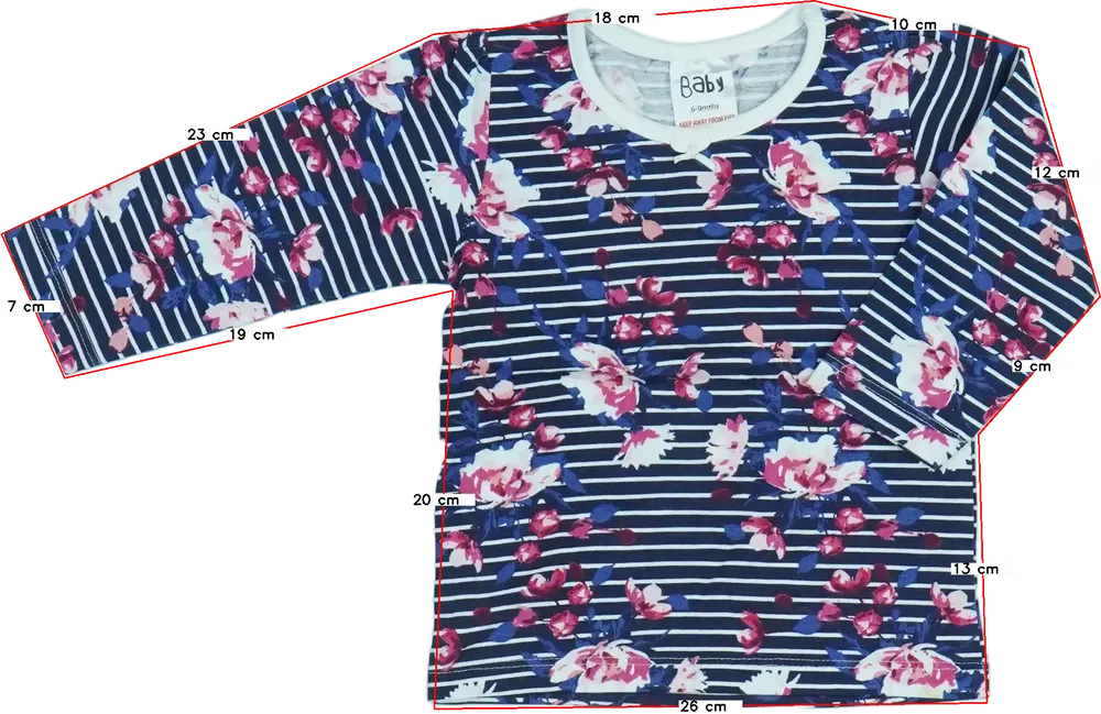 Kék Baby Hosszú ujjú felső EU 74 / UK 6-9 hónap / US 6-9 hónap