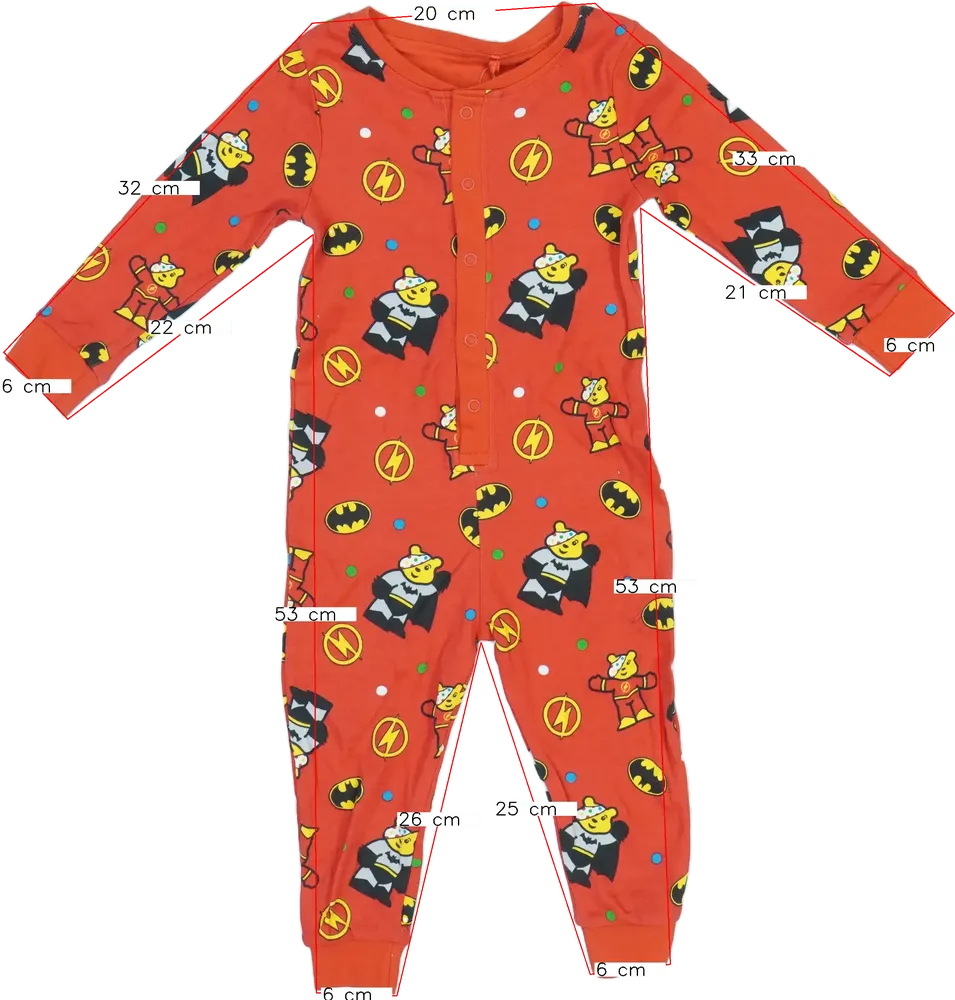 Piros George Pizsama overál EU 86 / UK 12-18 hónap / US 18 hónap