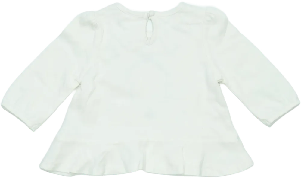 White Mini Club Long sleeve top EU 62 / UK 0-3 months / US 0-3 months