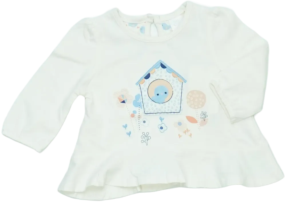 White Mini Club Long sleeve top EU 62 / UK 0-3 months / US 0-3 months