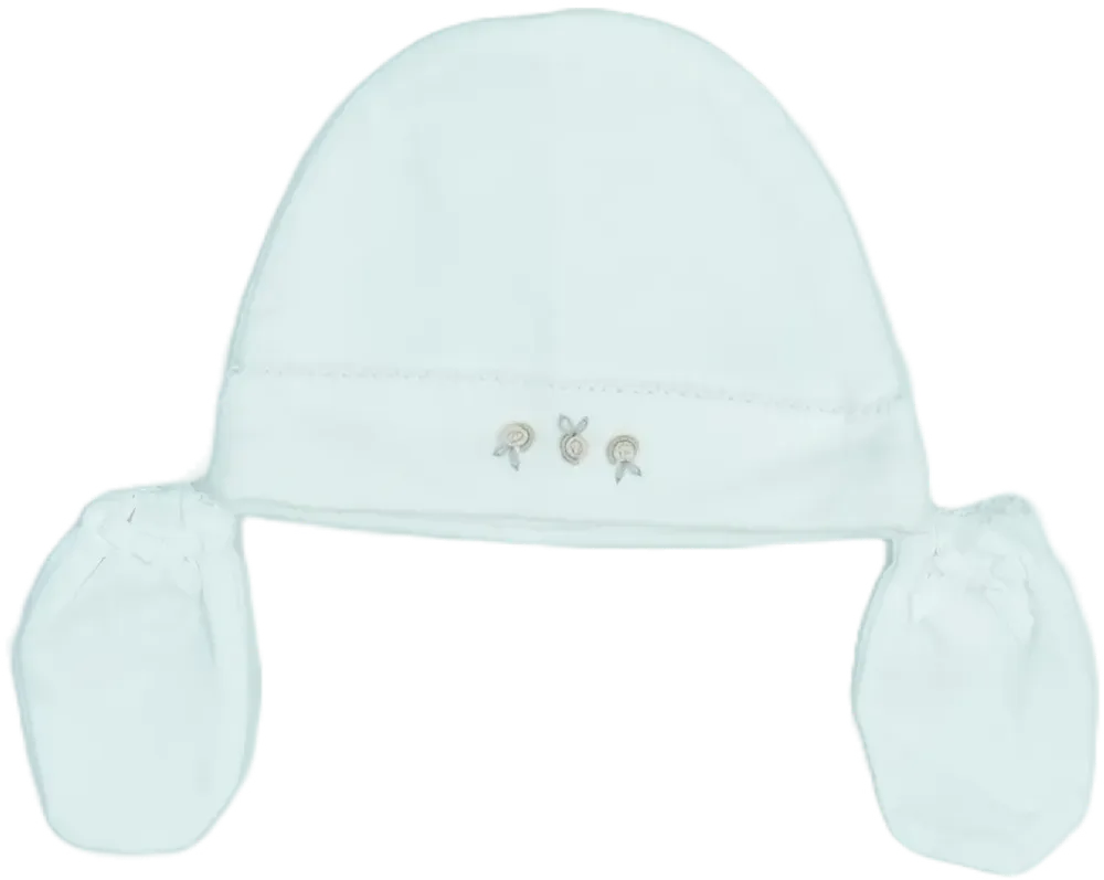 Fehér Mamas&amp;Papas 2 részes szett - Sapka EU 62 / UK 0-3 hónap / US 0-3 hónap