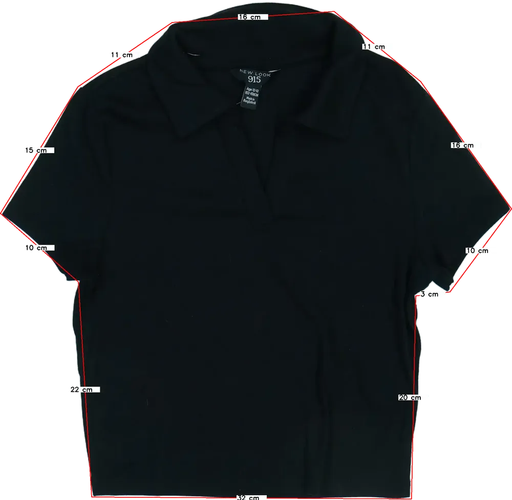 Fekete New Look Galléros póló EU 158 / UK 13 év / US 14 év/XL