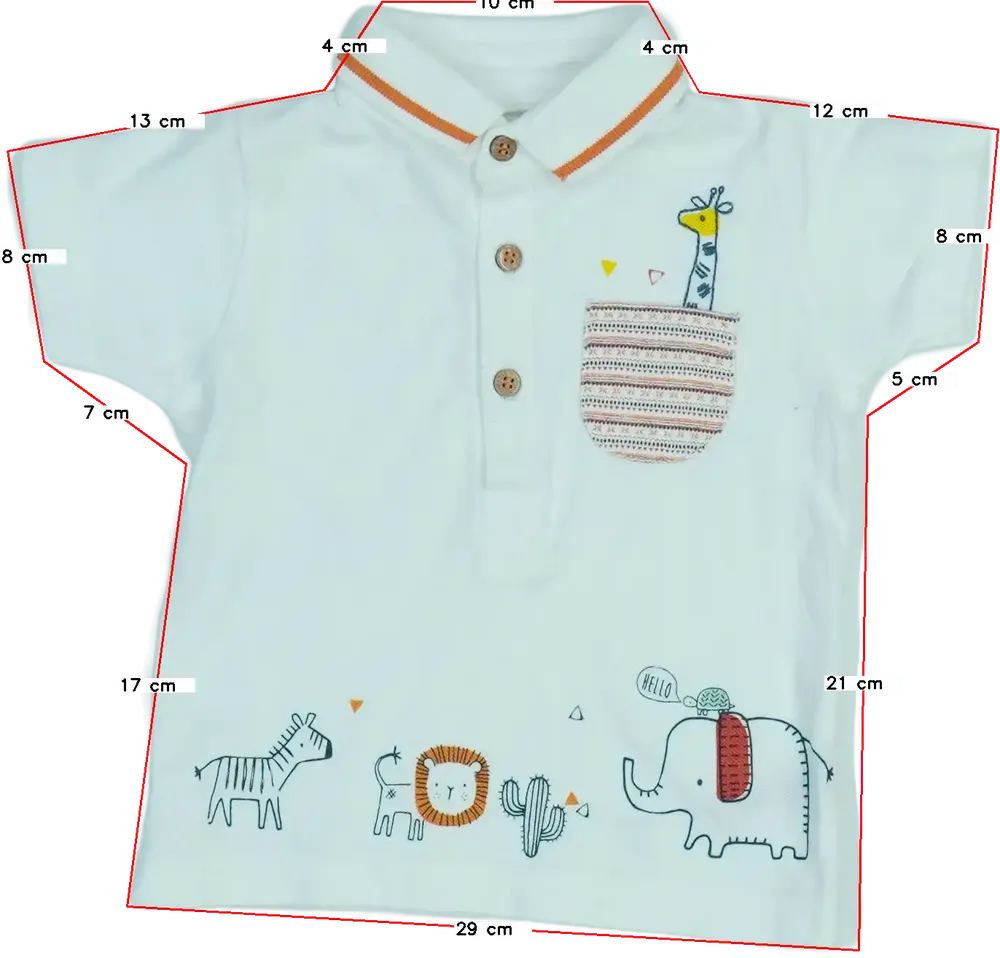 Fehér Nutmeg Galléros póló EU 68 / UK 3-6 hónap / US 3-6 hónap