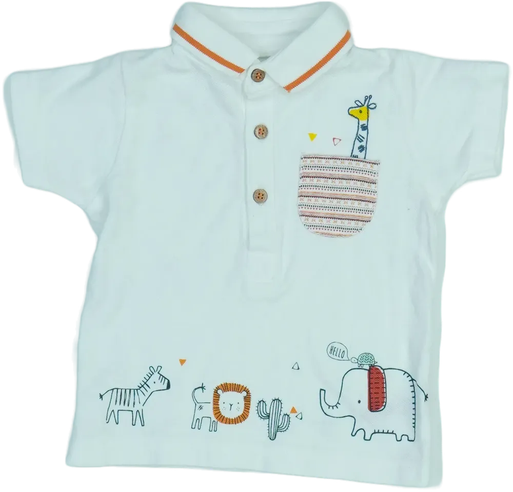 Fehér Nutmeg Galléros póló EU 68 / UK 3-6 hónap / US 3-6 hónap