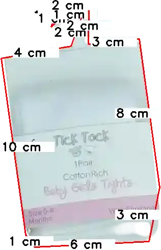 Fehér Tick Tock Harisnya EU 68 / UK 3-6 hónap / US 3-6 hónap