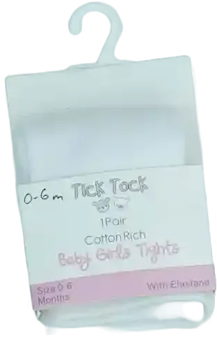 Fehér Tick Tock Harisnya EU 68 / UK 3-6 hónap / US 3-6 hónap