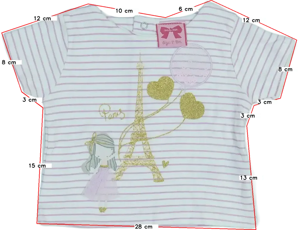 Fehér Mini Moi Póló EU 86 / UK 12-18 hónap / US 18 hónap