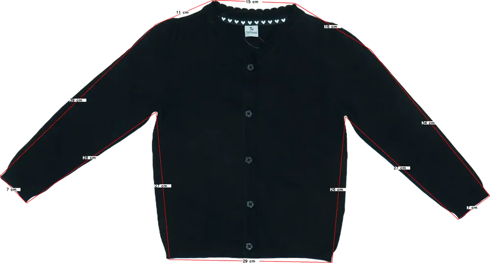 Fekete TU Kardigán EU 110 / UK 5 év / US 5 év/XS