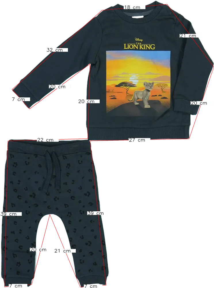 Grey Disney 2-piece set - Top &amp; Bottom EU 80 / UK 9-12 months / US 12 months