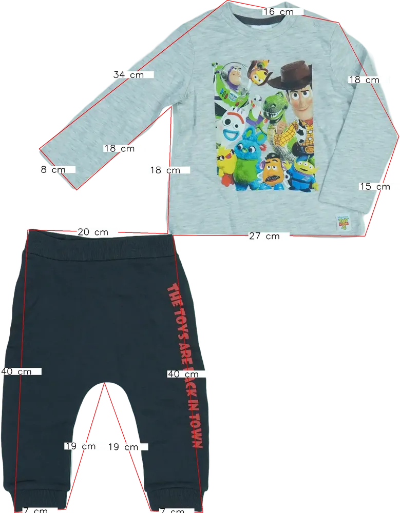 Szürke Disney 2 részes szett - Felsőruházat és nadrág EU 74 / UK 6-9 hónap / US 6-9 hónap