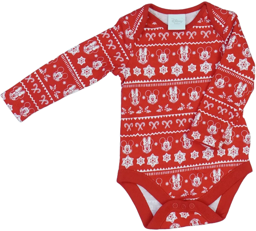 Piros Disney Hosszú ujjú body EU 68 / UK 3-6 hónap / US 3-6 hónap