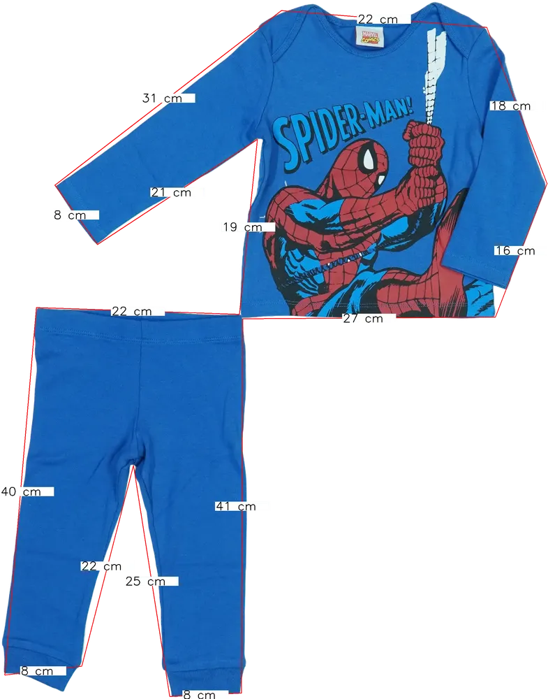 Kék Marvel Pizsama EU 80 / UK 9-12 hónap / US 12 hónap