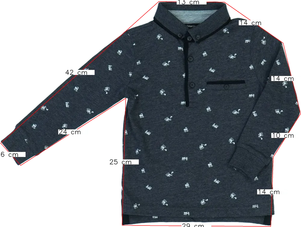 Szürke George Galléros póló EU 92 / UK 2 év / US 2T