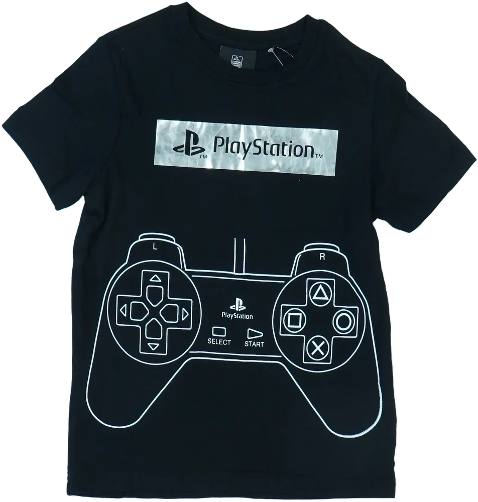 Fekete PlayStation Póló EU 128 / UK 8 év / US 8 év/M