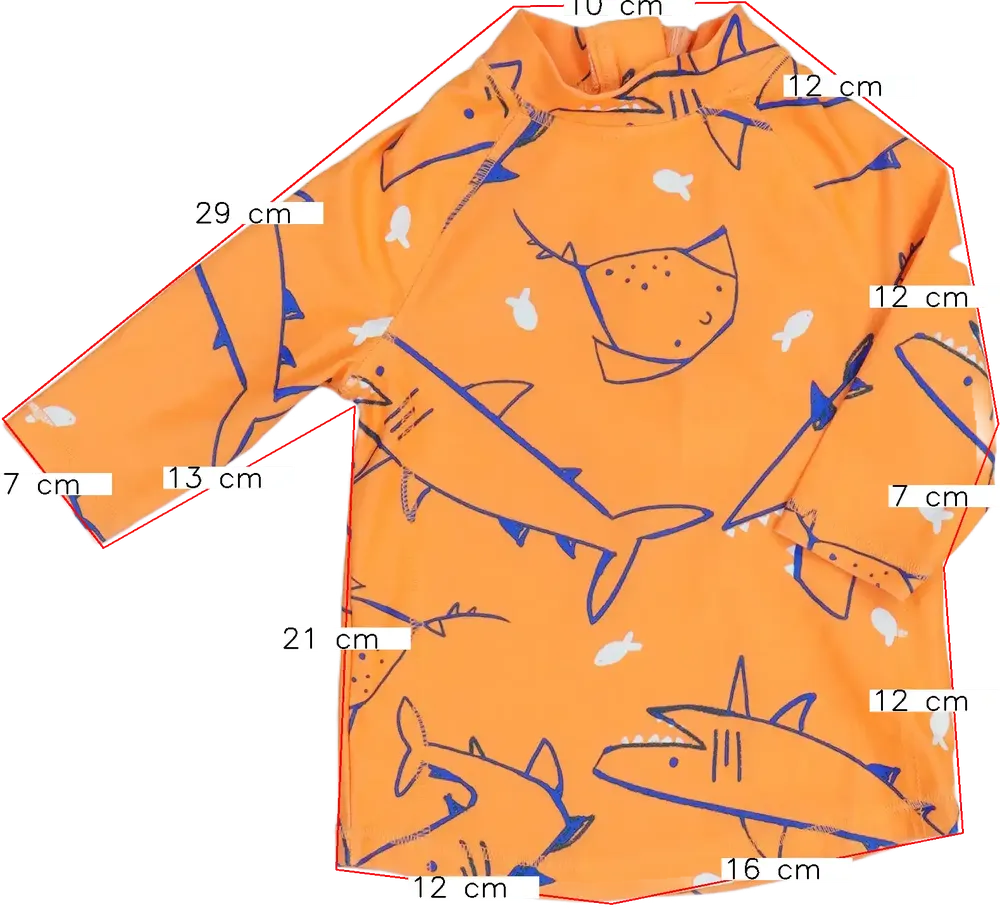 Sárga (narancs) George Napvédő felső EU 98 / UK 3 év / US 3T