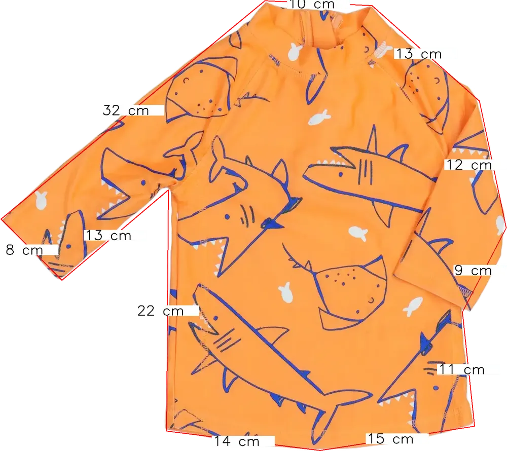 Sárga (narancs) George Napvédő felső EU 104 / UK 4 év / US 4T/XS