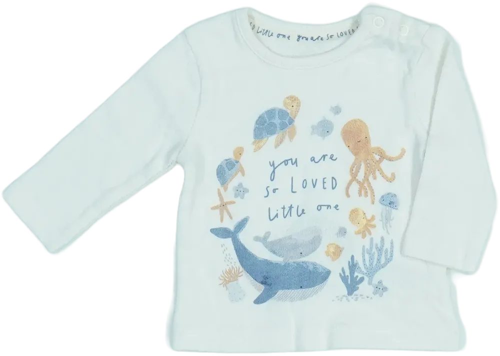 Fehér George Hosszú ujjú felső EU 50 / UK Újszülött / US Újszülött