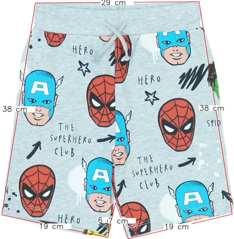 Szürke Marvel Rövidnadrág EU 128 / UK 8 év / US 8 év/M