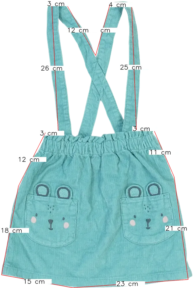 Zöld George Kantáros szoknya EU 110 / UK 5 év / US 5 év/XS