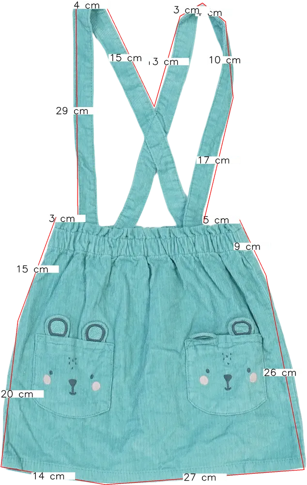 Zöld George Kantáros szoknya EU 122 / UK 7 év / US 7 év/M