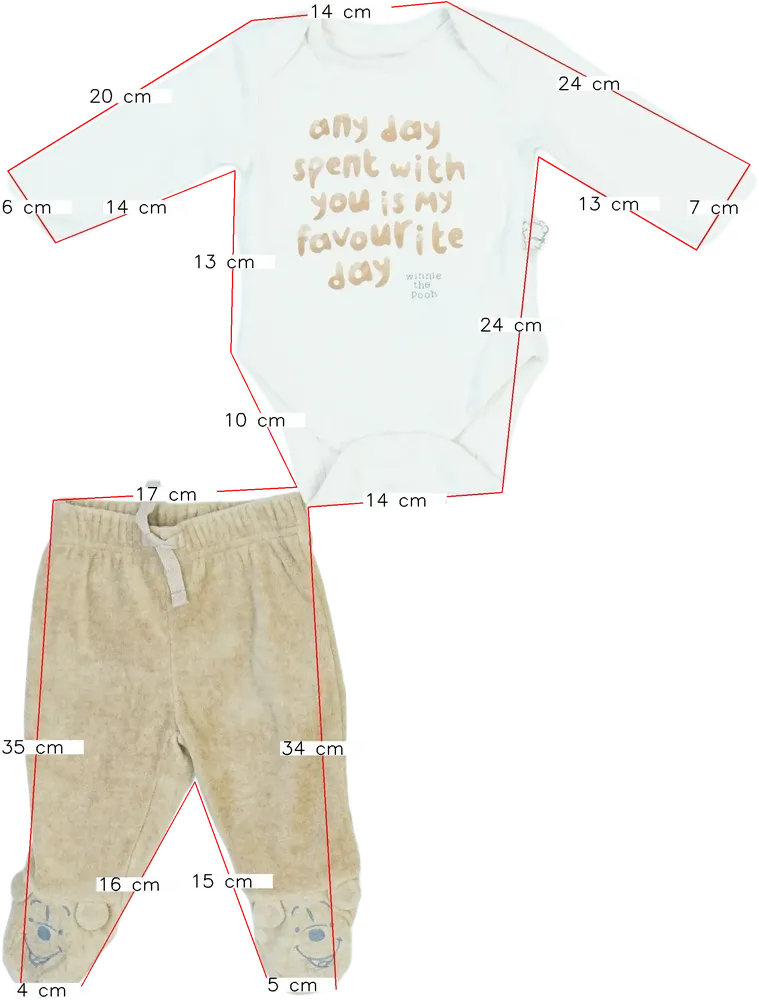 Barna Disney 2 részes szett - Felsőruházat és nadrág EU 62 / UK 0-3 hónap / US 0-3 hónap