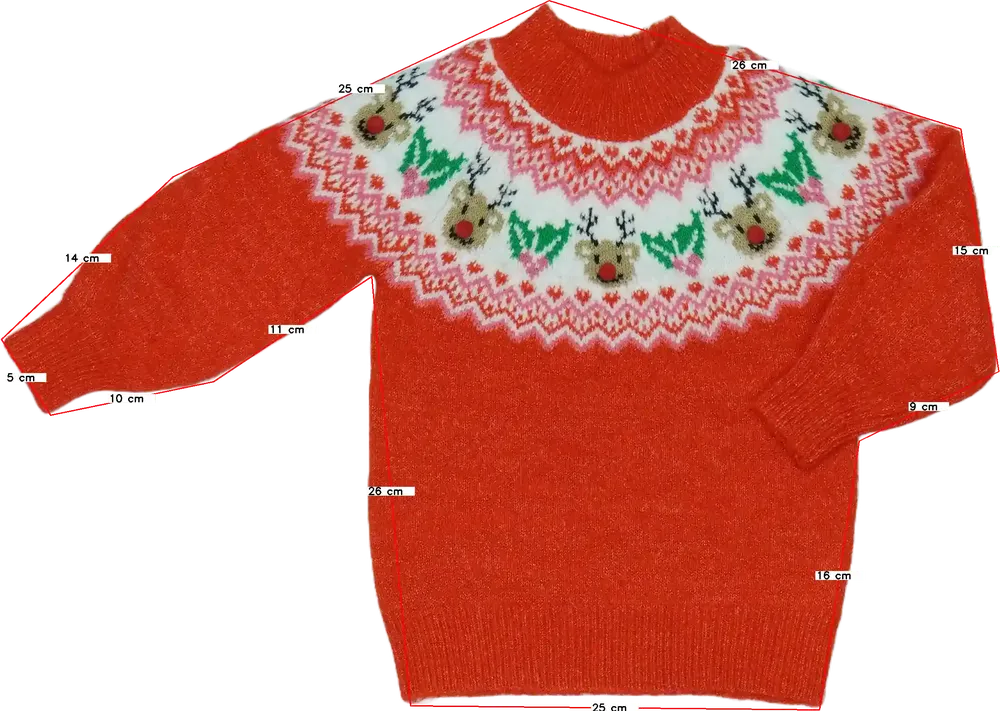 Piros George Kötött pulcsi EU 92 / UK 2 év / US 2T