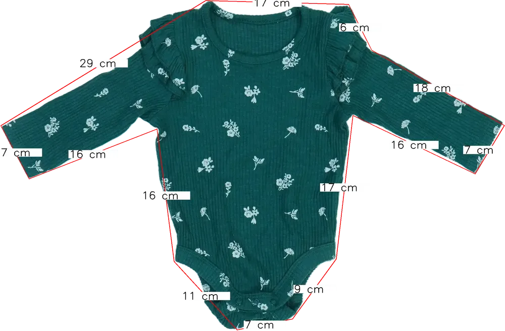 Zöld George Hosszú ujjú body EU 74 / UK 6-9 hónap / US 6-9 hónap