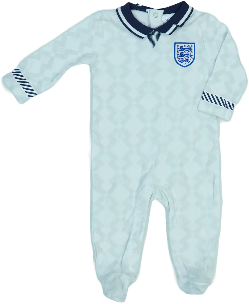 Fehér England Hosszú ujjú rugdalózó EU 68 / UK 3-6 hónap / US 3-6 hónap