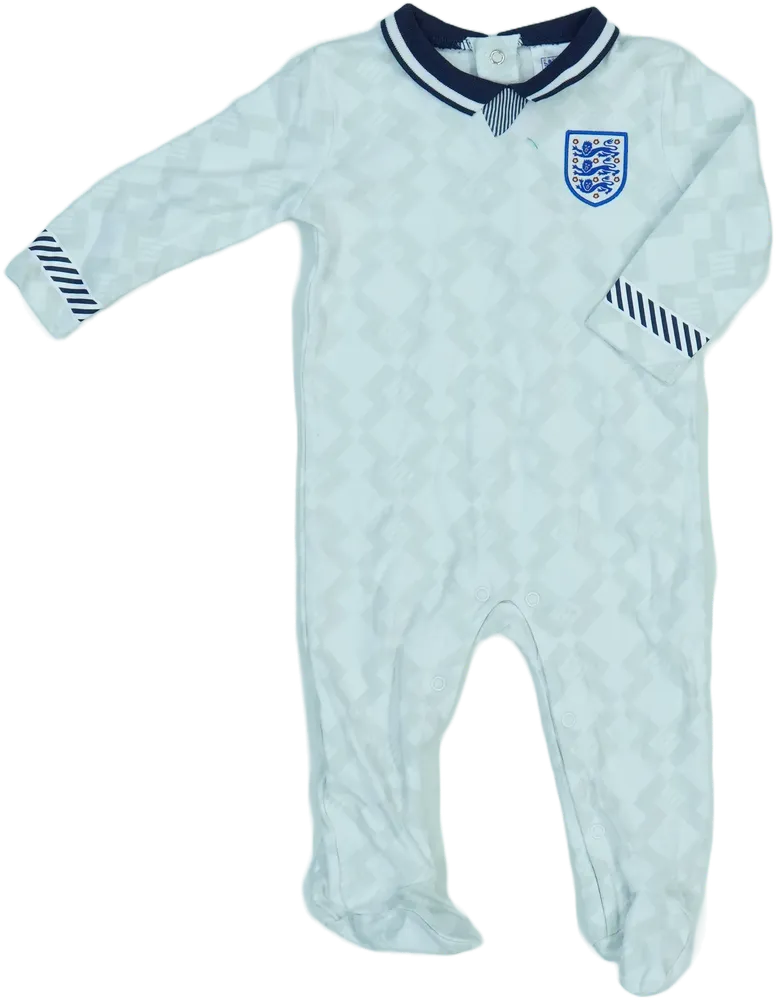 Fehér England Hosszú ujjú rugdalózó EU 74 / UK 6-9 hónap / US 6-9 hónap