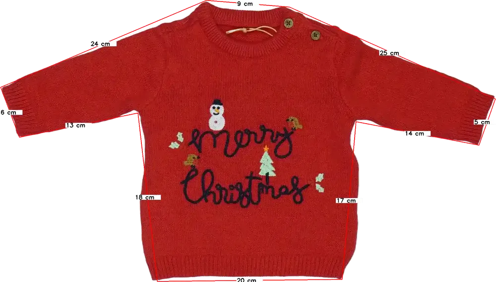 Piros George Kötött pulcsi EU 50 / UK Újszülött / US Újszülött