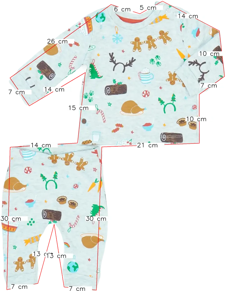 Grey George 2-piece set - Top &amp; Bottom EU 62 / UK 0-3 months / US 0-3 months