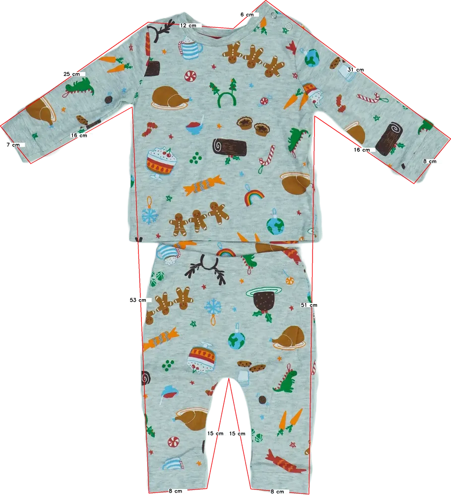 Szürke George Pizsama EU 68 / UK 3-6 hónap / US 3-6 hónap