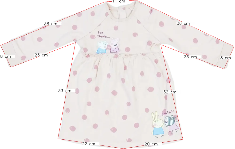 Rózsaszín Peppa Pig Ruha EU 86 / UK 12-18 hónap / US 18 hónap