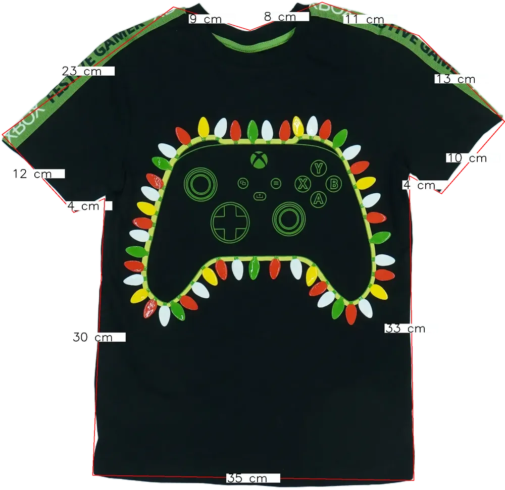 Fekete XBOX Póló EU 122 / UK 7 év / US 7 év/M