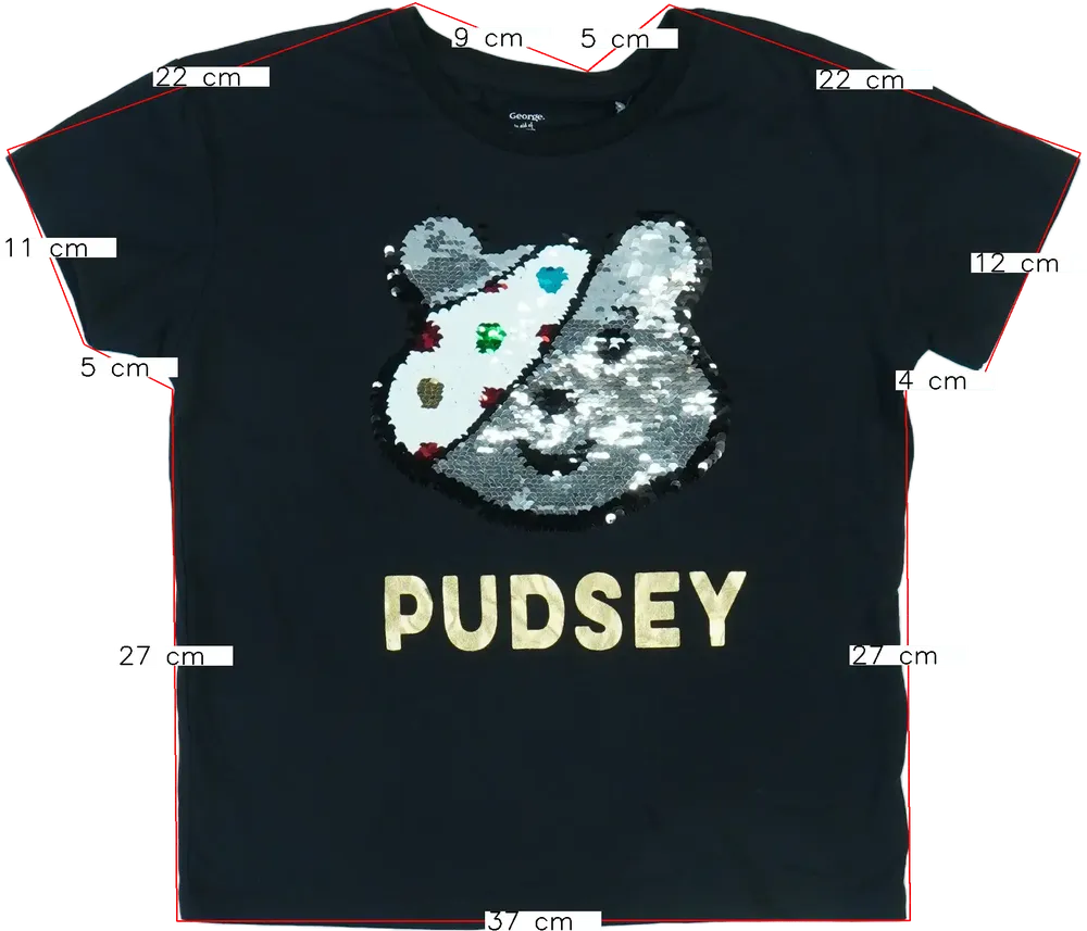 Fekete George Póló EU 128 / UK 8 év / US 8 év/M