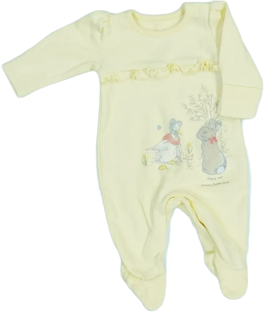 Sárga Peter Rabbit Hosszú ujjú rugdalózó EU 50 / UK Újszülött / US Újszülött