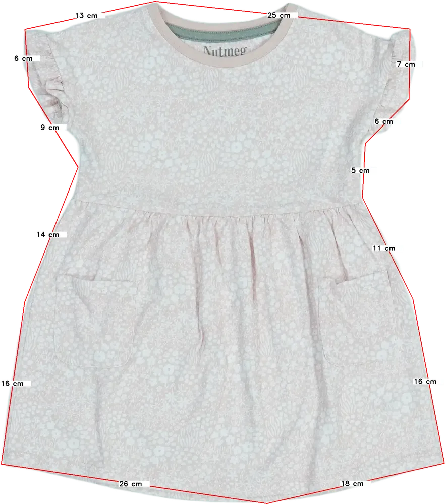 Rózsaszín Nutmeg Ruha EU 92 / UK 2 év / US 2T