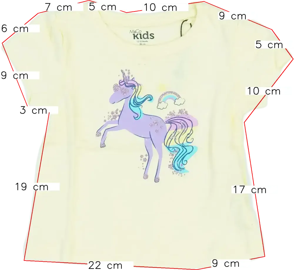 Sárga M&amp;Co. Póló EU 86 / UK 12-18 hónap / US 18 hónap