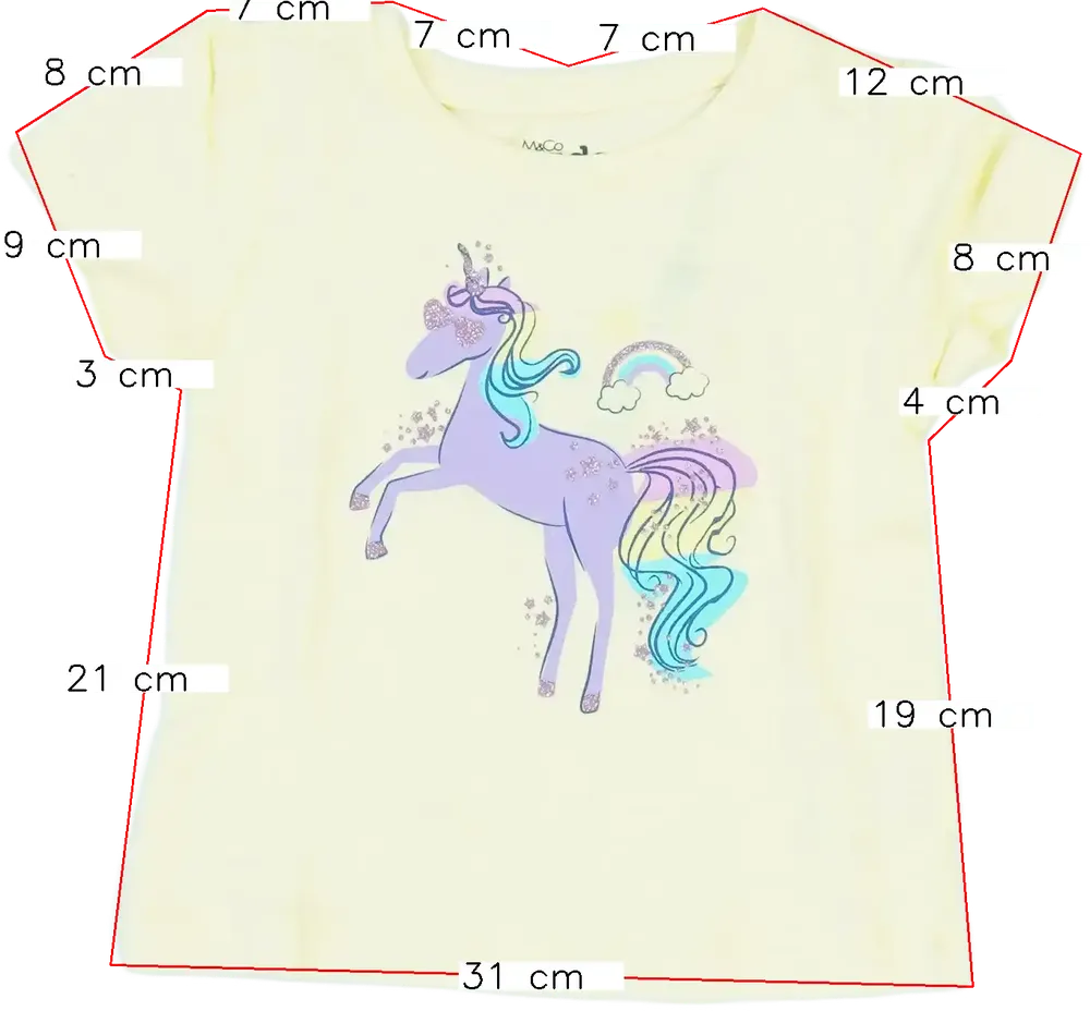 Sárga M&amp;Co. Póló EU 92 / UK 2 év / US 2T