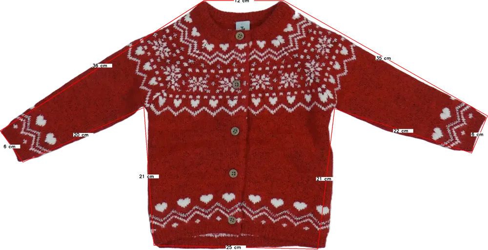 Piros TU Kardigán EU 86 / UK 12-18 hónap / US 18 hónap