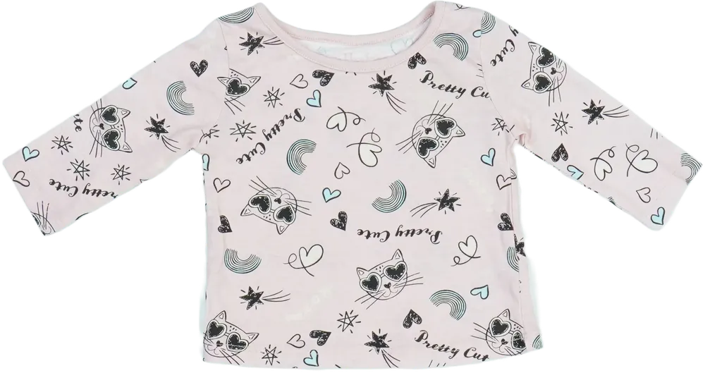 Rózsaszín Lullaby Hosszú ujjú felső EU 62 / UK 0-3 hónap / US 0-3 hónap