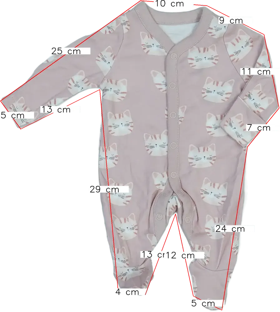 Rózsaszín TU Hosszú ujjú rugdalózó EU 50 / UK Újszülött / US Újszülött