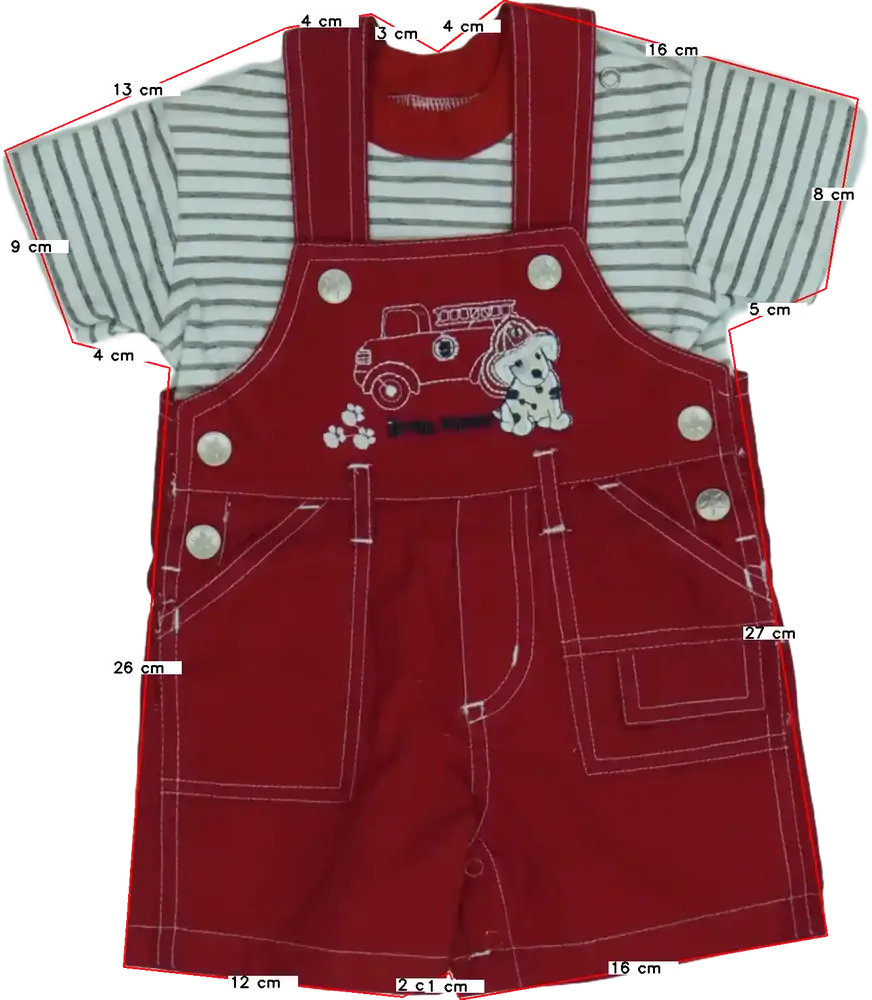 Red Just too cute 2-piece set - Top &amp; Bottom EU 62 / UK 0-3 months / US 0-3 months