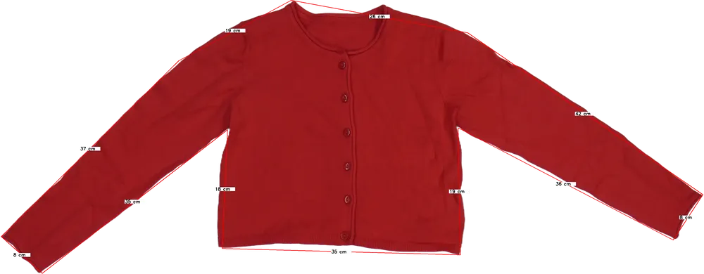 Piros St.Bernard Kardigán EU 128 / UK 8 év / US 8 év/M