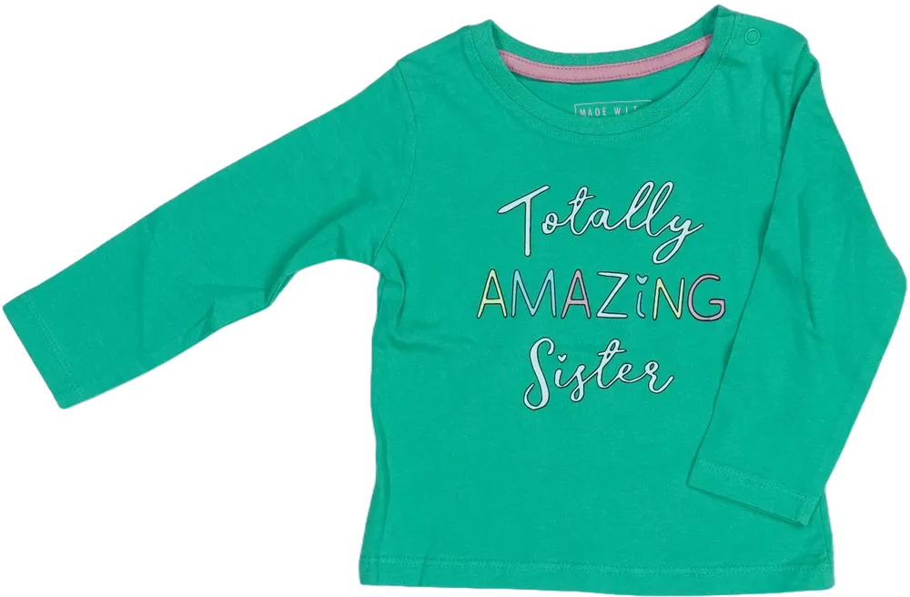 Zöld Primark Hosszú ujjú felső EU 74 / UK 6-9 hónap / US 6-9 hónap