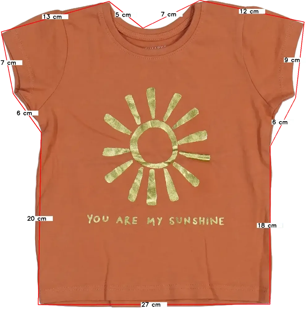 Sárga (narancs) Primark Póló EU 86 / UK 12-18 hónap / US 18 hónap