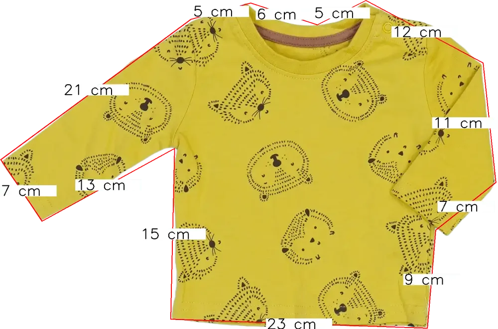 Sárga Primark Hosszú ujjú felső EU 62 / UK 0-3 hónap / US 0-3 hónap