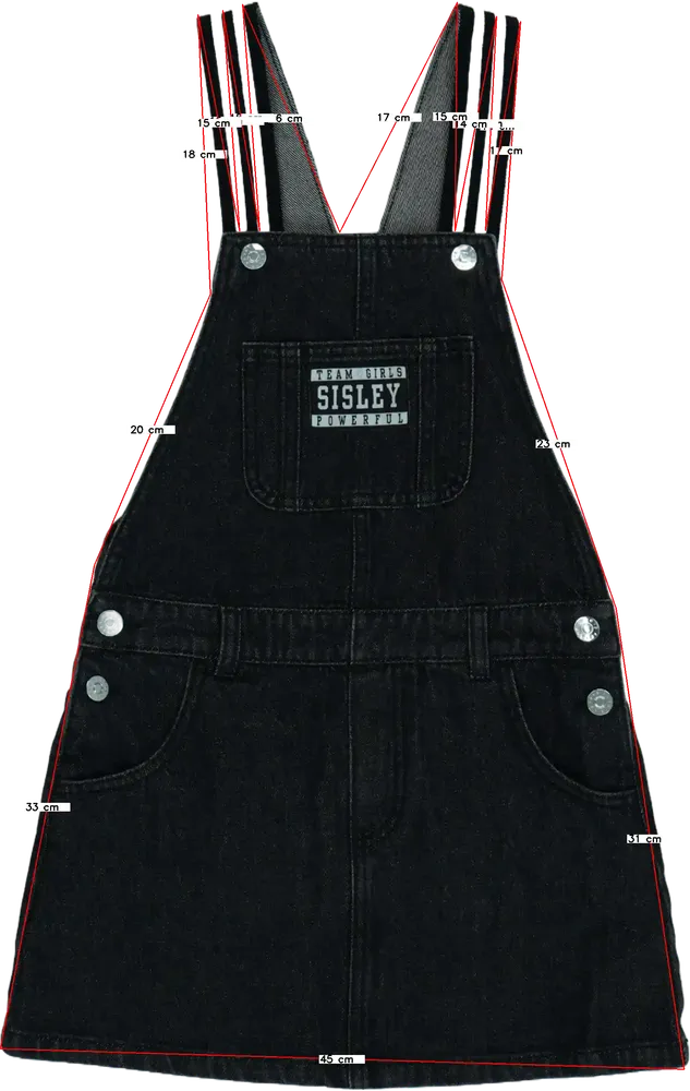 Fekete Sisley Kantáros szoknya EU 140 / UK 10 év / US 10 év/L