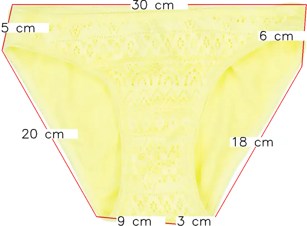 Sárga Cubusas Bikini alsó EU 164 / UK 14 év / US 14 év/XL