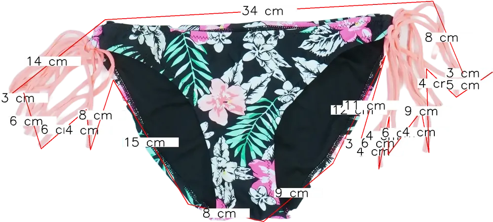 Fekete Cubusas Bikini alsó EU 164 / UK 14 év / US 14 év/XL
